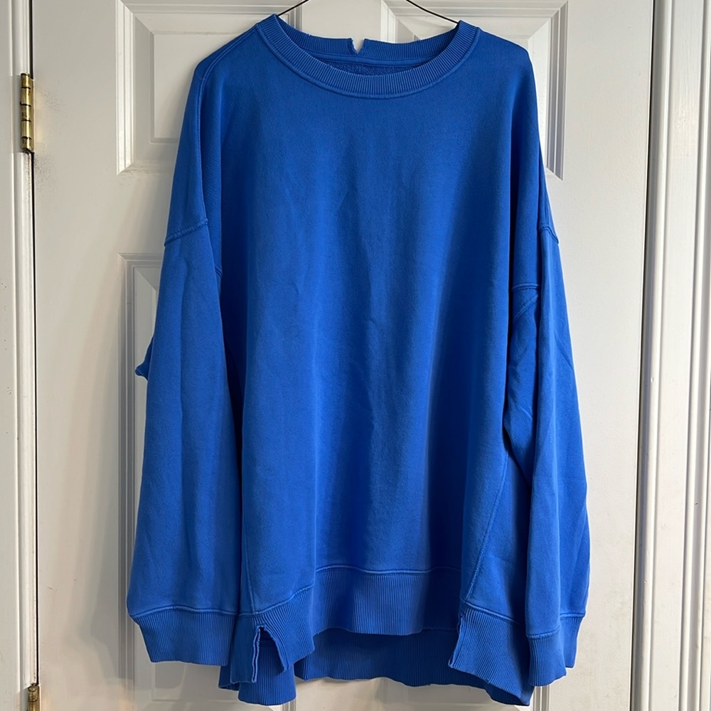NWT Aerie The Chill Crew Sweatshirt XL Cobalt